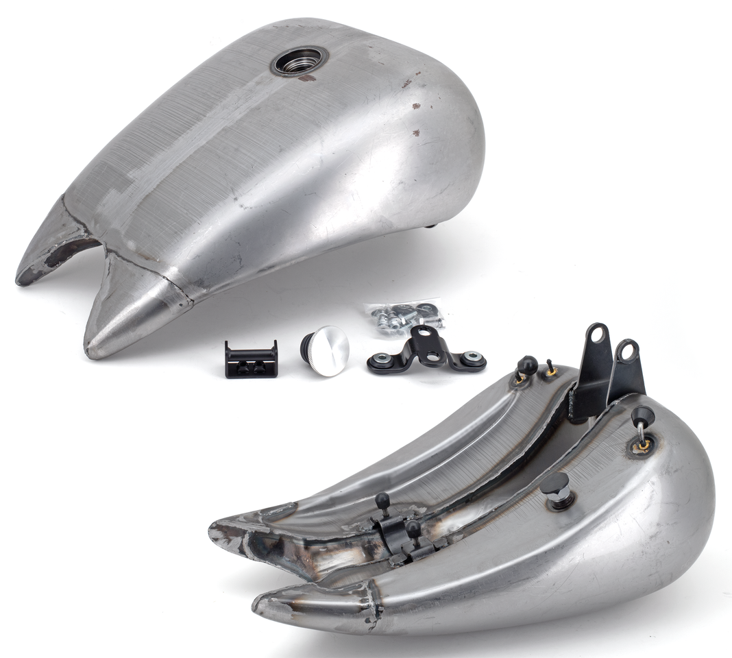 Zodiac One Piece 4" Stretched Steel Smooth Top Gas Tank for Softail – Gas- & Oil Tank