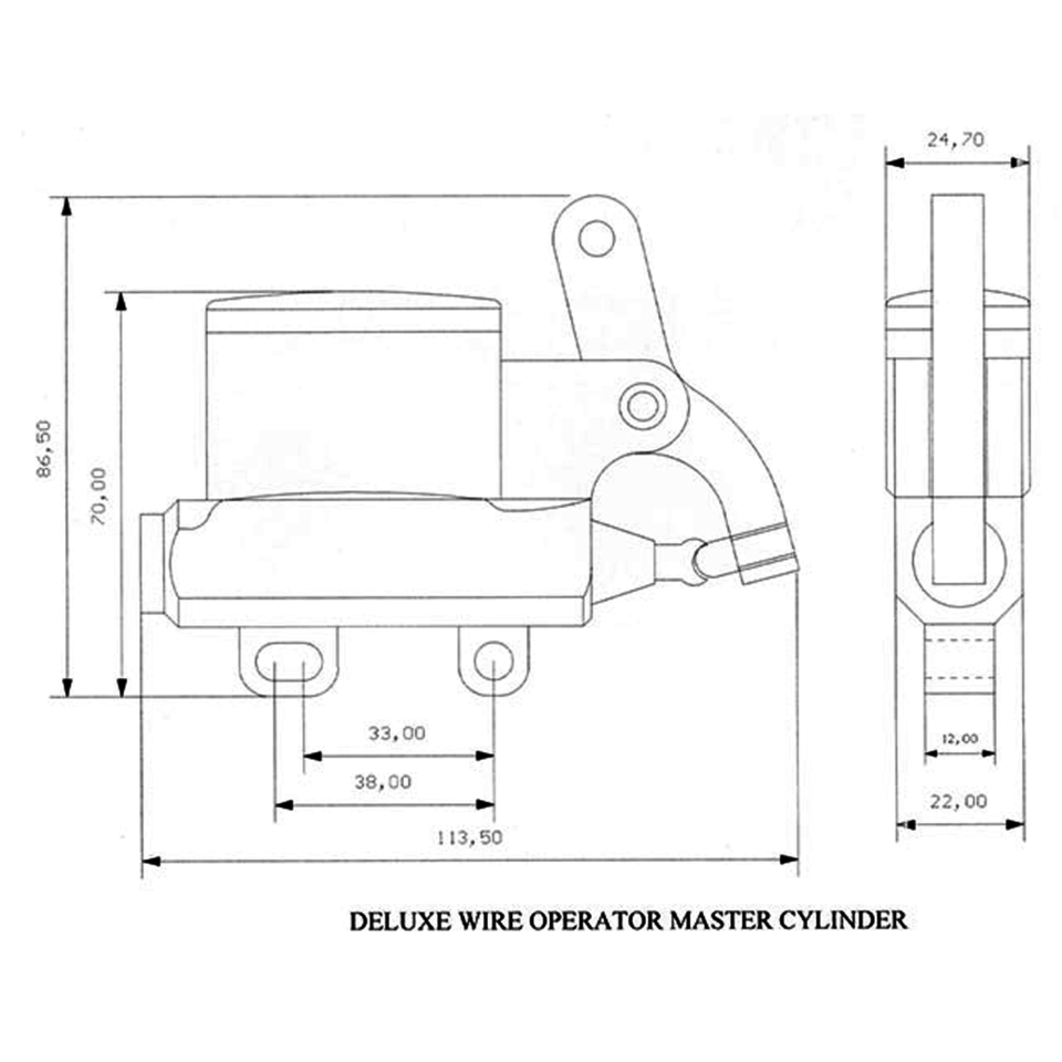 Kustom Tech Deluxe Cable Operated Master Cylinder – Foot Control