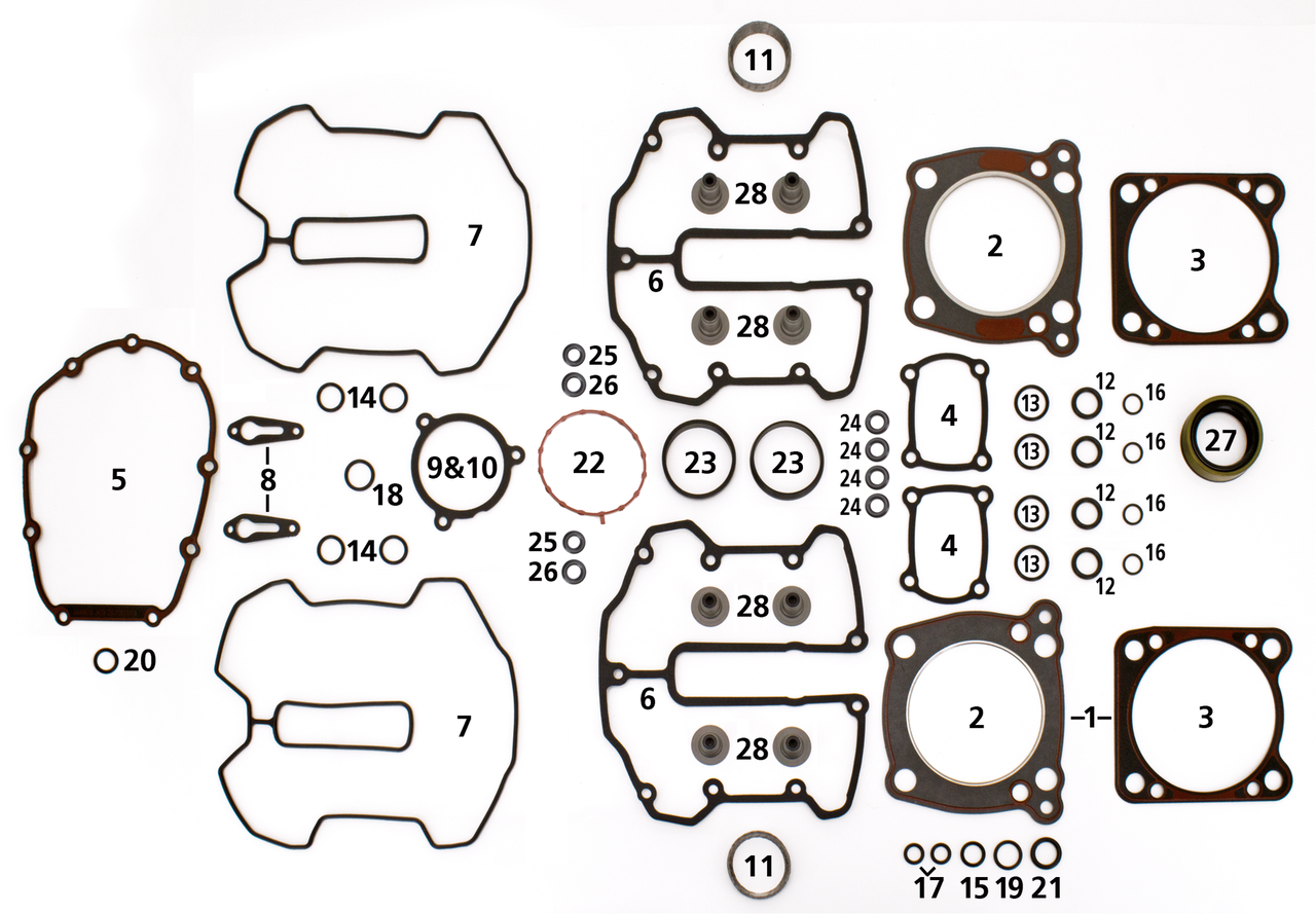 James Gaskets Engine Gaskets, Seals and O-Rings for Milwaukee Eight 2017 to Present – Gasket & Seals