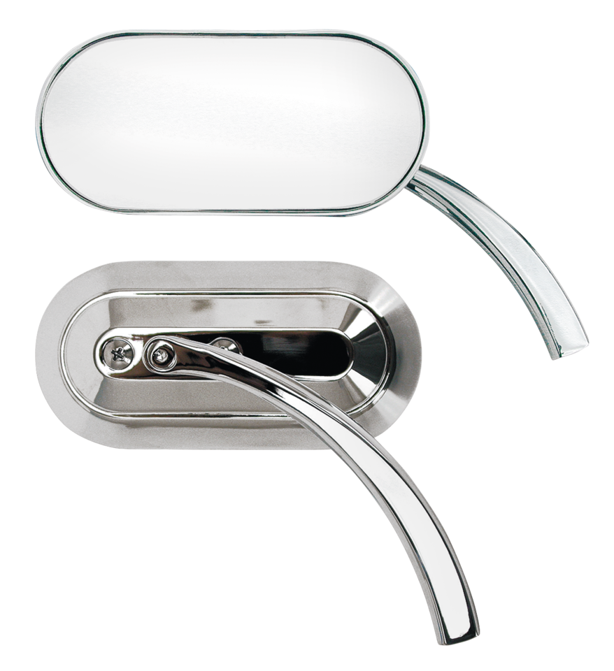 Zodiac Slim Line Pyramid Style, Chrome Plated Billet Aluminum Mirror – Handlebar