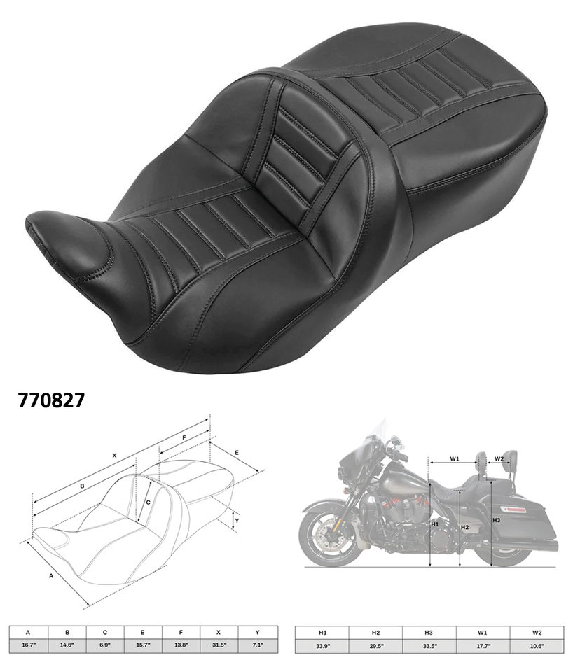 C.c. Rider Sunriser 2-UP Seats for Touring