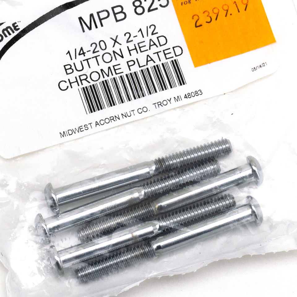 Midwest Acorn Nut Company Assortment Tray of Chrome Plated Larger Button Head Allen Screws – Hardware