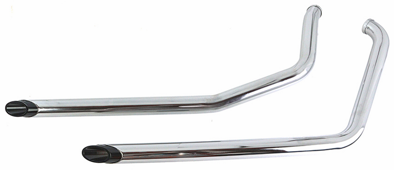 V-Twin Drag Pipe Set with Short Black Slash Tips – Exhaust
