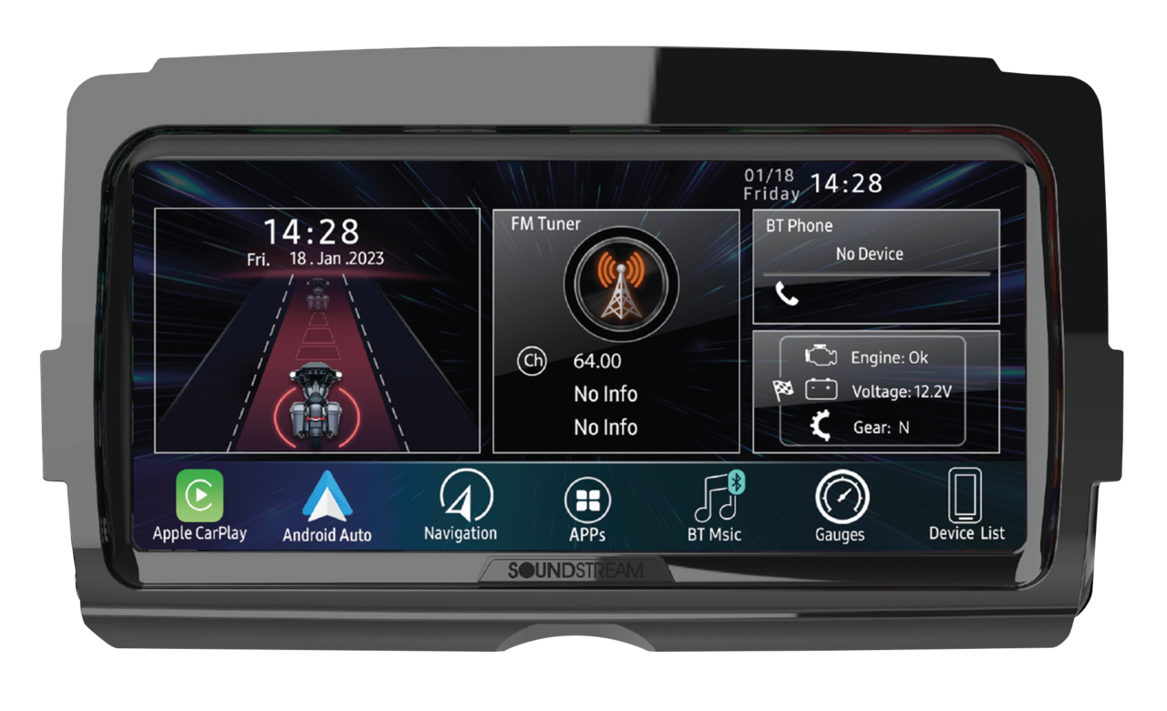 Soundstream V2 Radio for Harley-Davidson with Apple Car Play & Android Auto – Helmets
