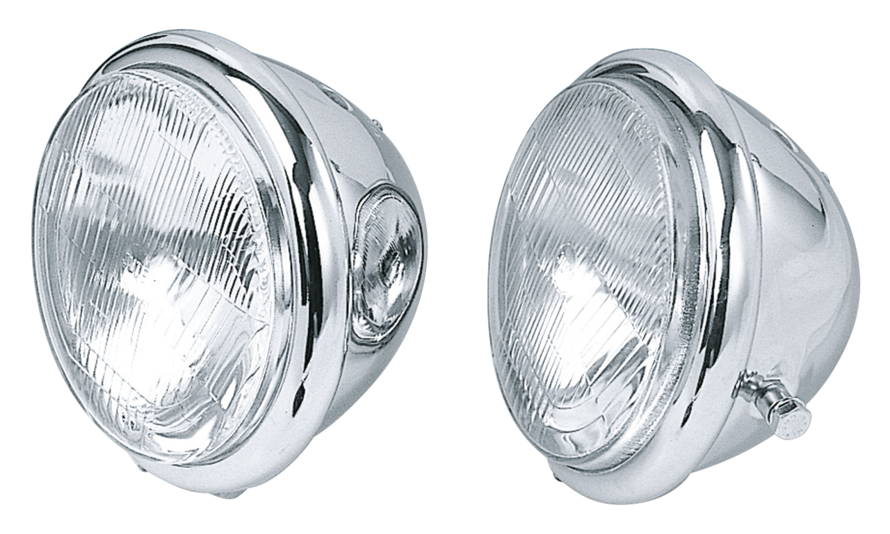 Zodiac 5 1/2" Chrome Bates Style Headlights – Electric & Light