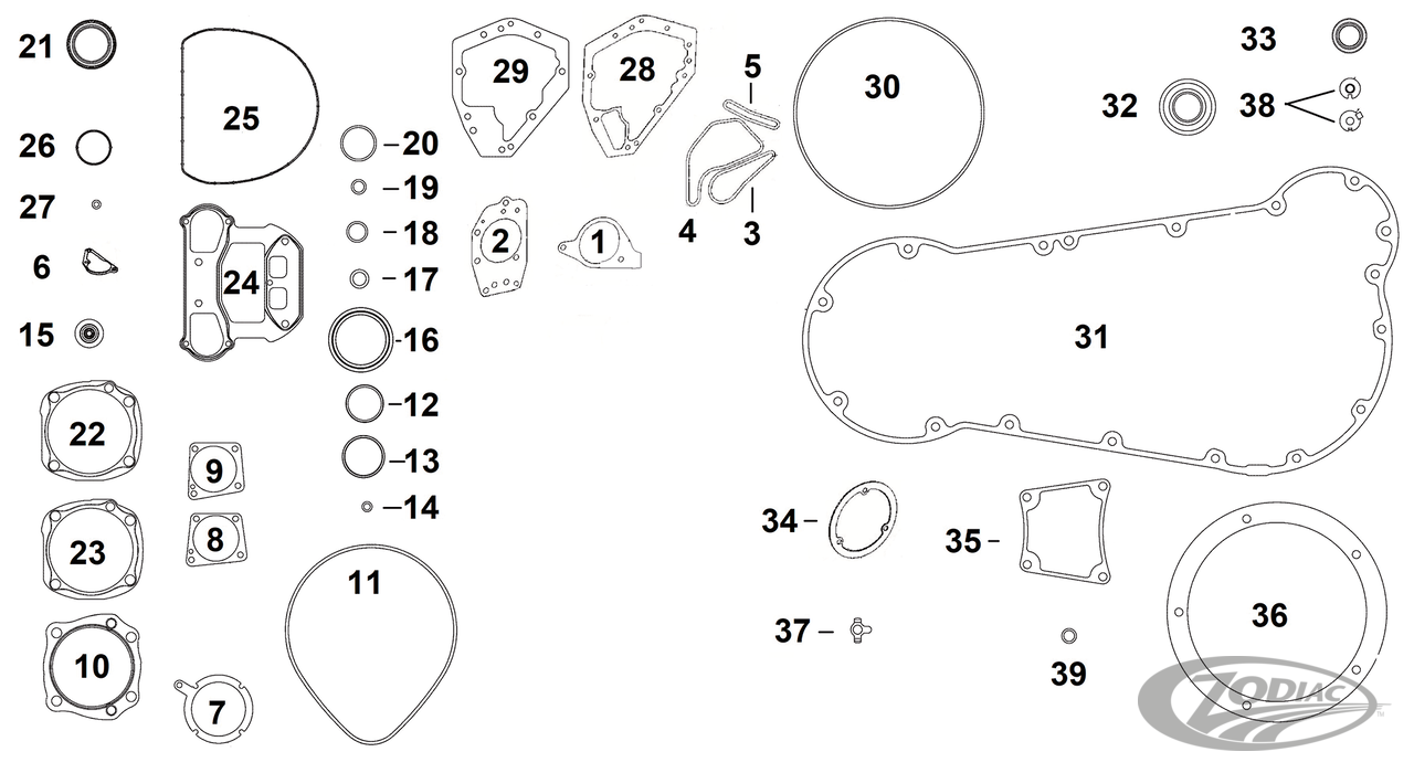 James Gaskets Gaskets, Seals, O-Rings and Kits for Indian with Powerplus Engines – Gasket & Seals