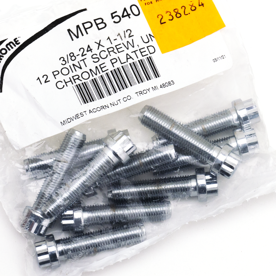 Midwest Acorn Nut Company Chrome Plated 12 Point Bolt Assortment Tray – Hardware